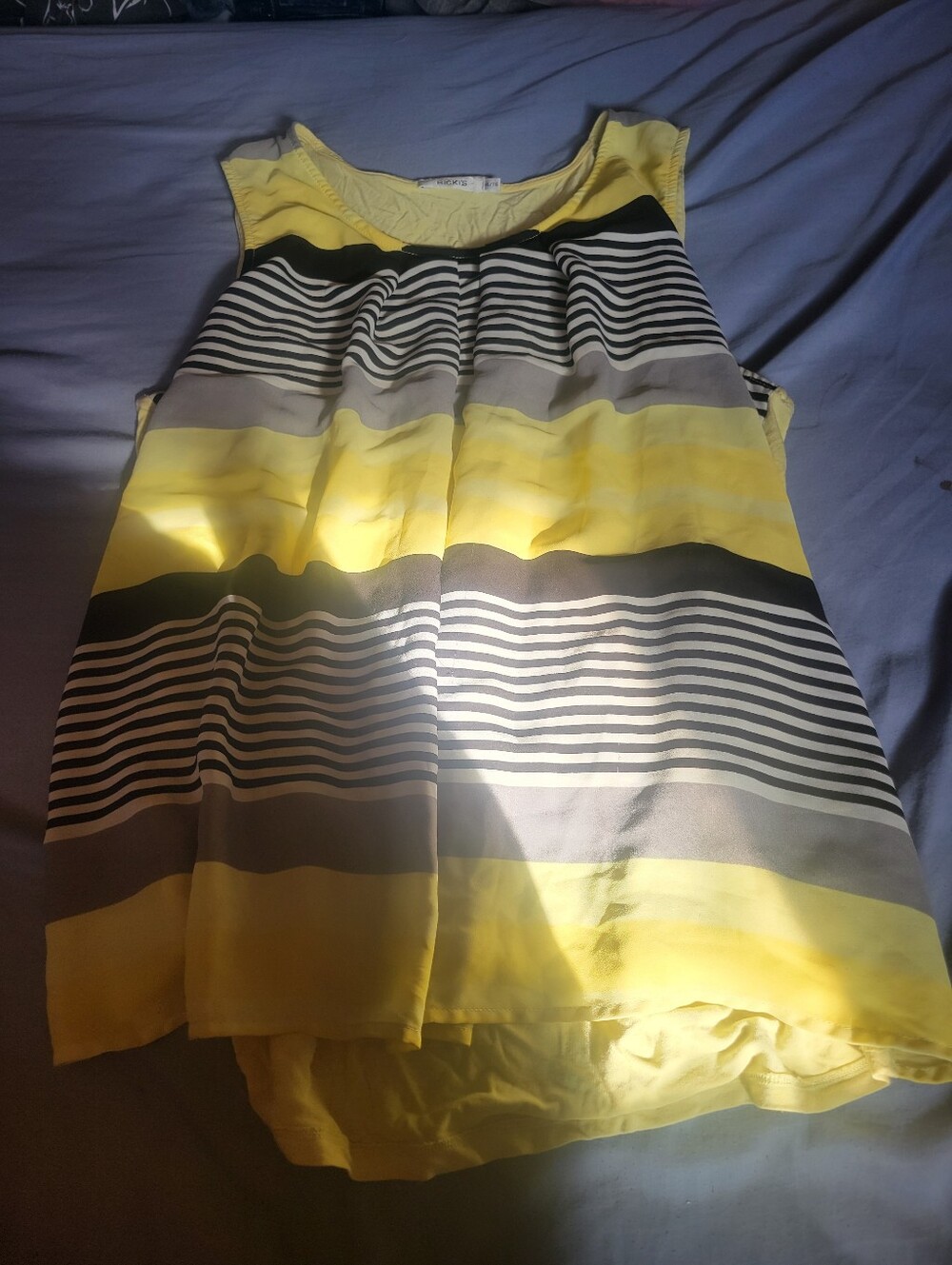 Yellow Striped Women’s Sleeveless Top
